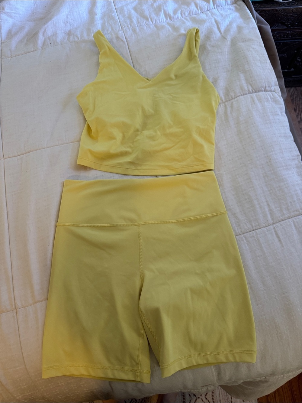 Yellow Athleta Cropped Tank & High-Waist Bike Shorts Set Athleta transcend